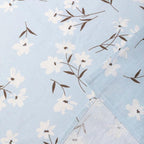Pastoral Rectangle Tablecloth - 60 x 84 Inch - Linen Fabric Table Cloth - Washable Table Cover with Dust-Proof Wrinkle Resistant for Restaurant, Picnic, Indoor and Outdoor Dining, Floral (Light Blue)