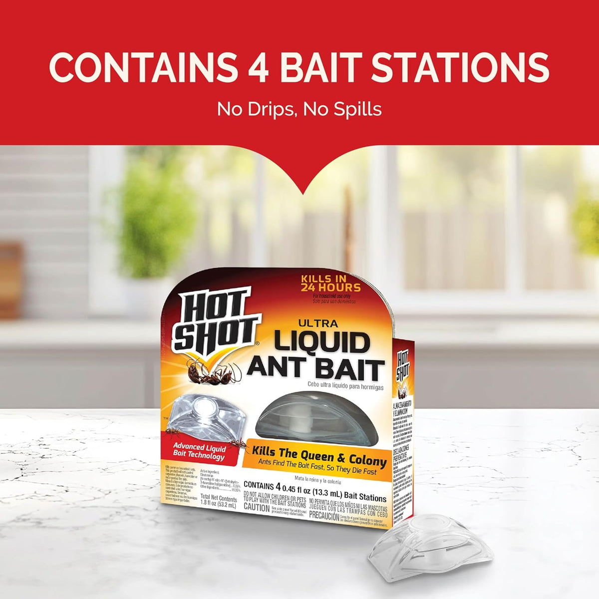 Hot Shot Ultra Liquid Ant Bait, 4 Count, 1 Pack