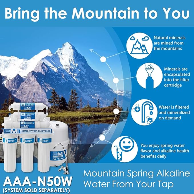 Alkaline Water Filter Replacement Cartridge | Mineral Cartridge for Alkaline Water Filters System | Essential Minerals for Water (1, Alkaline Cartridge Only)
