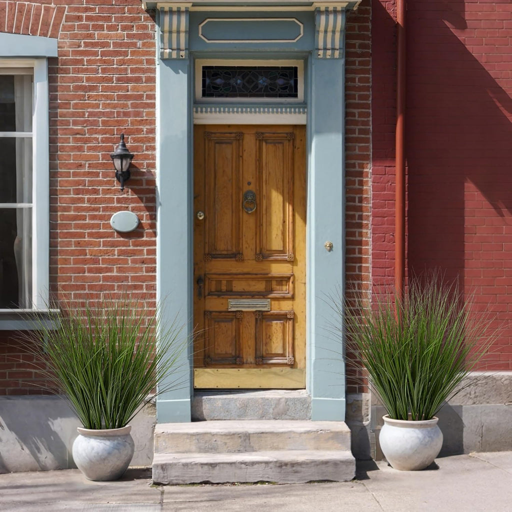 12PCS Fake Plants Artificial Wheat Grass Greenery Plastic Plants Fake Grass Artificial Plants for Outdoor Decor Artificial Grass Plant with Greenery Stems for Indoor Home Decoration 26.4"