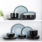 LERATIO Ceramic Dinnerware Sets for 12, 36 Pieces Plates and Bowls Sets,Reactive Glaze Dishes -Scratch Resistant, Dishwasher&Microwave Safe&Oven Safe