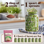 Seedboy Organic Non-GMO Radish Seeds for Sprouting - USA Grown Microgreens Sprouting Seeds - 8 oz Bag Makes 8 Quarts / 24 Servings (Daikon Radish)