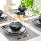 LERATIO Ceramic Dinnerware Sets for 12, 36 Pieces Plates and Bowls Sets,Reactive Glaze Dishes -Scratch Resistant, Dishwasher&Microwave Safe&Oven Safe