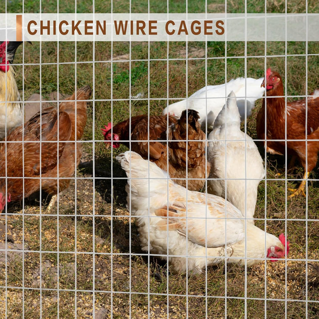 Tongmo 4 ft x 100 ft Galvanized Welded Wire Fence, 16GA Garden Chicken Wire Fence Roll, Mesh Size 2" x 4"Hardware Cloth, Ideal for Yard Protection and Poultry Netting