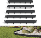 5 Pack Metal Landscape Edging, 42”L x 7”H Black Bendable Steel Lawn Garden Edging Border, No Dig Edging for Landscaping Yard Pathway (16.5 Ft Total)