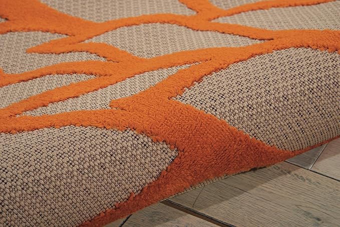 Nourison Aloha Indoor/Outdoor Multicolor 9'6" x 13' Area Rug, Tropical, Botanical, Easy Clean, Non Shedding, Bed Room, Living Room, Dining Room, Deck, Backyard, Patio (9x13)