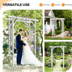 VINGLI Garden Arbor, PVC Wedding Arch for Ceremony Party, Garden Trellis for Climbing Plants Outdoor, Arch Backdrop Stand for Garden, Backyard, Lawn, Wedding