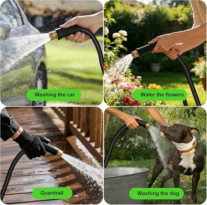 50ft Garden Hose Lightweight Flexible Water Hose, Abrasion Resistant, Kink Free, Durable Sturdy Hoses 2025 Up Graded Thicken Waterhose 700 PSI for Outdoor, RV, Marine, Convenient Storage, 3/4GHT