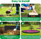 Corrugated Metal Garden Edging, Sturdy Tall Landscape Edging Borders, Perfect DIY for Flower Beds, Lawn and Pathway, Tree Surrounds, Paver Edges (Black, 8"×20FT)
