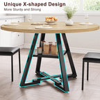 51'' Round Dining Table for 6,Kitchen Dining Room Circle Dinner Pedestal Table,Space Saving Wood Kitchen & Dining Room Furniture (Natual Wood, 51In)