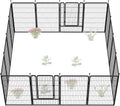 FXW Garden Fence Outdoor for The Yard – 45in(H) x 36.4ft(L) Heavy Duty Metal Animal Barrier for Dog and Rabbit, Decorative Dog Fence, 16 Panels, Black