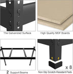 PrimeZone 48" W x 24" D x 72" H Heavy Duty Storage Shelves, 5 Tier Adjustable Garage Shelving Unit, Metal Organizer Shelf Utility Rack for Warehouse Pantry Closet Kitchen, Black, 8 Pack