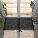 Yimobra Front Door Mat Outdoor Indoor, 47x24 All-Season Waterproof Welcome Mat, All-Weather Outside Entrance Mat, Non-Slip Patio Porch Doormat, Low Profile, Fade Resistant, Black