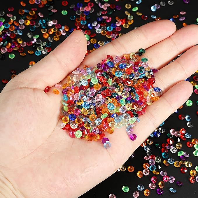 PATIKIL 10000 Pcs Wedding Table Scatter Confetti Crystals 4.5mm Acrylic Diamonds Vase Fillers Gems for Table Centerpiece Decorations Party Vase Beads, Light Yellow