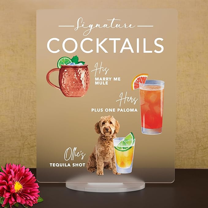 Pet Signature Drink Wedding Signs