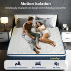 Twin Size Mattress 10 Inch, Twin Mattress in a Box, Hybrid Gel Memory Foam Medium Firm Feel Individual Pocket Springs Matress, Breathable Fabric, Strong Edge Support, Fiberglass Free