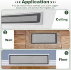 YOKIVE 6 Pcs Magnetic Floor Vent Covers, Floor Register Cover PVC Mesh Air Vent Screen Filters, Great for Home Floor, Wall, Ceiling, Catch Debris Hair Dust (White, 10-Inch x 6-Inch)