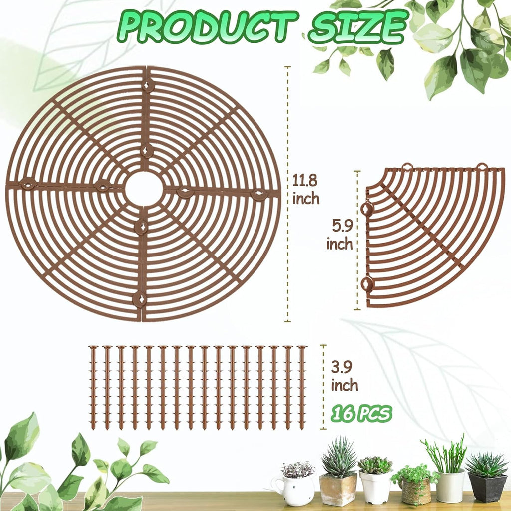 Plant Pot Cover, 3 Pack Planter Protectors Flower Pot Gird for Indoor Potted Soil Cover Round Plant Pot Protector from Animals Protect Plant Pad Cats Plant Soil Deterrent Diameter 11.8 Inch
