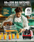 WantJoin Commercial Blender - 68oz Large Capacity Professional Blenders for Kitchen Smoothie Blender w/Powerful 2.5 HP Motor, 15 Speeds, 1-5min Timer, 30000 RPM, High Speed for Catering &Home