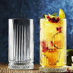 Highball Glasses Set of 6-15 oz Tall Glasses Drinking Set - Elegant Glassware Drinking Glasses for Water, Ice Coffee, Cocktail, Cold Beverage