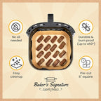 250 pcs Air Fryer Liners, Disposable Airfryer Paper Liners – Non-Stick and Oil Proof for Easy Cleanup, Great for Oven, Pans & Baking – 8” Square for 5-8 qt Basket by Baker's Signature