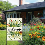 Welcome Flags for Outside,Spring Eucalyptus Garden Flag for Yard Patio Lawn Decoration,12x18 Inch Double Sided