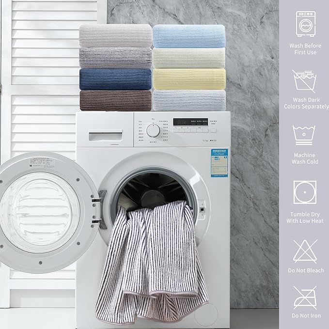 4 Piece Bath Towel Set 35"x70"Oversized Bath Towel for Bathroom Ultra Soft Fluffy Extra Large Bath Sheet Luxury Premium Bathroom Towel Highly Absorbent Quick Dry Shower Towel for Hotel Spa,Black White