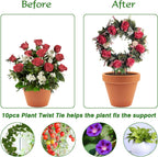 Legigo Black Metal Plant Trellis - Iron Vine Support Wire with 10 Twist Ties for Potted Flowers (2 Circle)