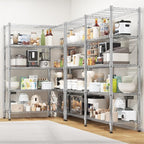 Homdox 5 Tier Storage Shelves, Heavy Duty Wire Shelving Unit, Adjustable Metal Shelves for Storage, Garage Rack Pantry Shelves Kitchen Shelving, 14"x60"x72", Silver Gray