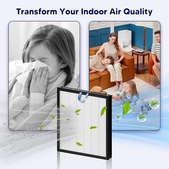 Improvedhand Vital 100S HEPA Replacement Filter Compatible With LEVOIT Vital 100S/100S-P Air Purifier, High-Efficiency 3-IN-1 True HEPA and Activated Carbon Filters, Pack of 2，White
