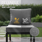 22x22 Inch Patio Chair Cushions Set of 2, Outdoor Furniture Cushions - Removable Cover, Water-Repellent, Fade-Resistant, Non-Slip Bottom & Straps, Replacement for Lawn, Porch & Deck Chair - Dark Grey