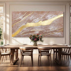 VAYIMDH Abstract Large Canvas Wall Art Line Wall Pictures Pink and Gold Wall Print 29"x58" Artwork for Living Room Dining Room Area
