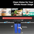 iSpring Whole House Water Filter System, Reduces Sediment, PFAS, Heavy Metals, Chlorine, Chloramine, Hydrogen Sulfide, 2-Stage Whole House Water Filtration System, Model: WGB22B-KS