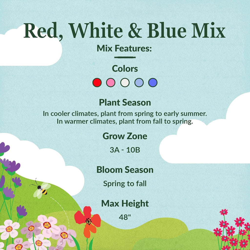 Ferry-Morse Red, White & Blue Mix Bulk Flower Seeds, 1lb