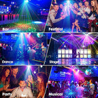 Party Lights,Disco DJ Strobe Light Rave Stage Projector Effect Dance Club Light Sound Activated with Remote Control for Parties Home Show KTV Pub Dance Christmas