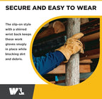 Wells Lamont Leather Work Gloves for Men – Grain Cowhide, Reinforced Palm – Ideal for Construction, Farming, Ranching – Ergonomic Fit, Keystone Thumb, Elasticized Wrist – Saddletan, X-Large (1129XL)