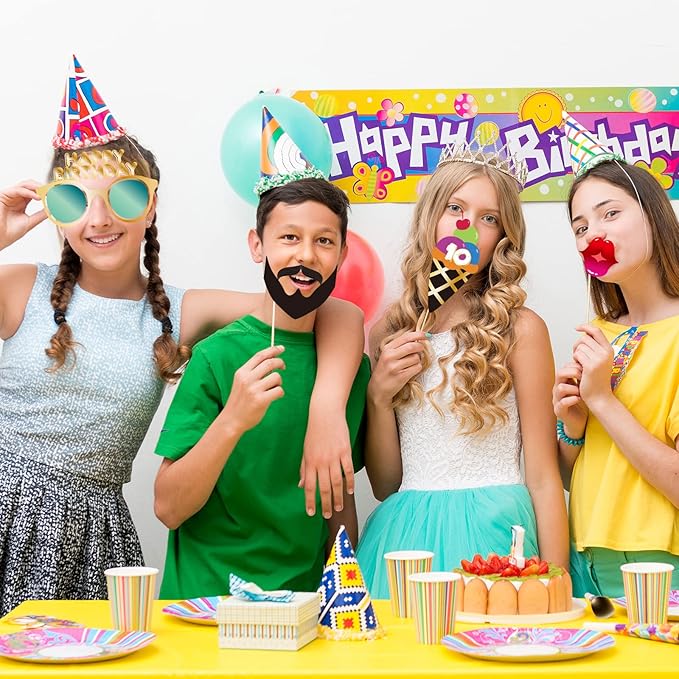 BRT Bearingshui 10th Photo Booth Props - Birthday Party Accessories, Signs, Decorations & Favors