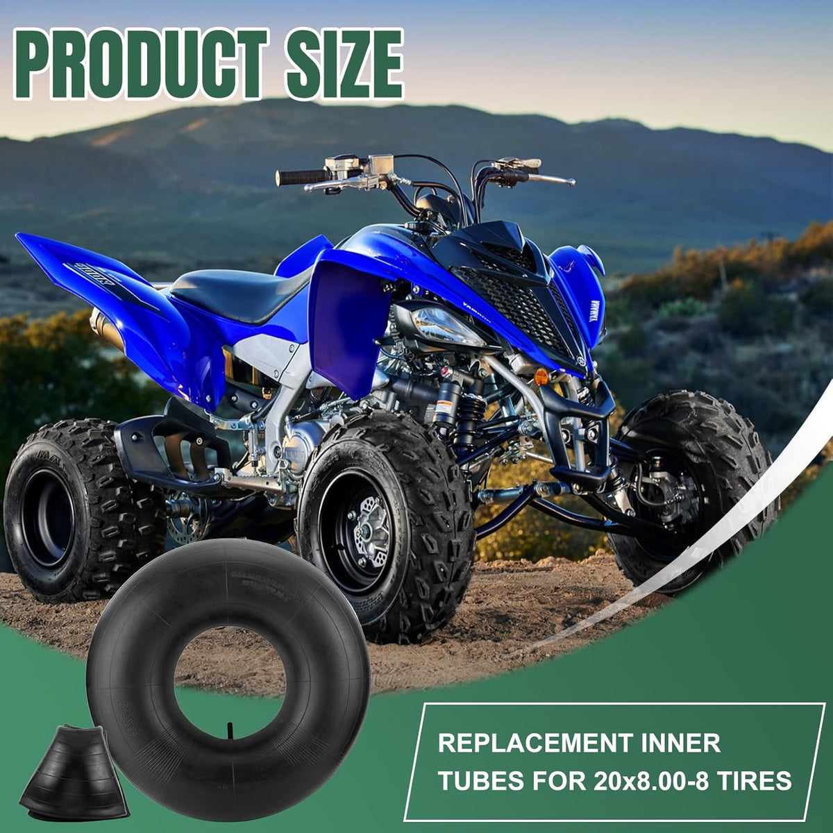 20x8.00-8 Inner Tube 20x10-8, 20x8-8, 20x10.00-8 Replacement Tire Tubes with Straight Valve Stem (2-Pack) - for Mower, Tractor, Golf Cart, ATVs