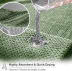8 Piece Green Family Bath Towel Set-2 Oversized Bath Towel Sheets,2 Hand Towels,4 Washcloths-600GSM Soft Highly Absorbent Quick Dry Beach Chair Towels Woven Towels for Bathroom Hotel and Spa
