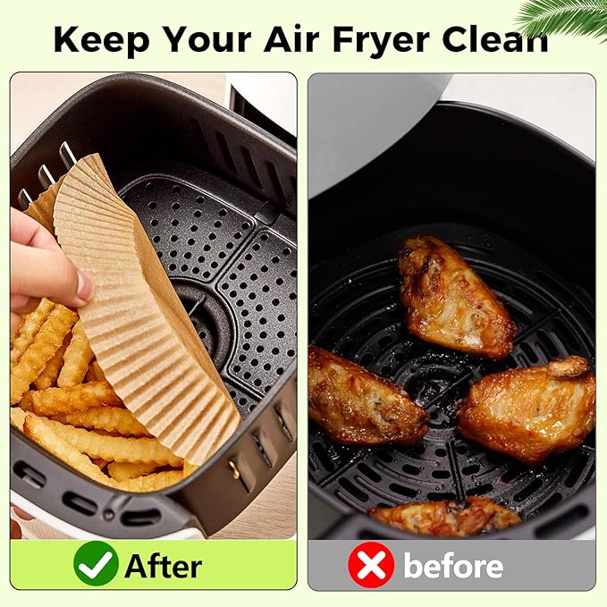 Ctizne Disposable Air Fryer Liners, 200PCS 6.5In Round Parchment Paper Liner for Baking Roasting, Non Stick Oilproof Microwave Oven Air Fryer Accessories