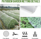 Fine Mesh Garden Netting for Protection, 8'x24' Vegetable Crop Covers Netting for Protect Fruits, Plants, Flowers, Greenhouse Cover Net, Patio Gazebo Screen Barrier