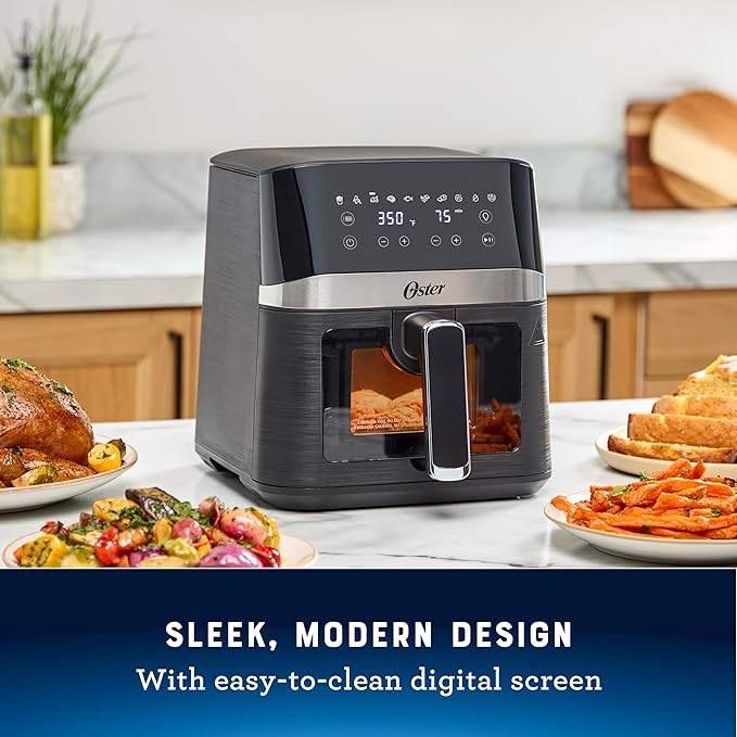 Oster Air Fryer 4 Quart Digital Air Fryer Medium with Window
