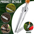 Yungyan 5 Pcs Weed Puller Set Include Dandelion Fork Weeding Knife Tool Hand Trowel 5 Teeth Weeding Tool L Shape Gardening Crack Sickle Tool Hoe for Garden Lawn Grass Moss Removal Backyard
