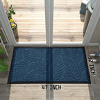 Yimobra Front Door Mat Outdoor Indoor, 47x32 All-Season Waterproof Welcome Mat, All-Weather Outside Entrance Mat, Non-Slip Patio Porch Doormat, Low Profile, Fade Resistant, Blue