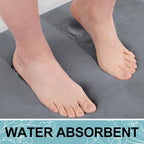Smiry Memory Foam Bath Mat 47x20, Extra Soft and Absorbent Bathroom Mats, Non Slip Washable Carpet for Floor, Shower and Tub, Dark Grey