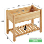 Yaheetech 34" Raised Garden Bed with Legs, Wooden Planter Box, 1Pcs