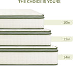 Queen Mattress, 12 Inch Innerspring Queen Size Hybrid Mattress with Individually Pocket Innerspring for Cool Motion Isolation & Silent Sleep, Pressure Relief, Edge Support,Medium Firm