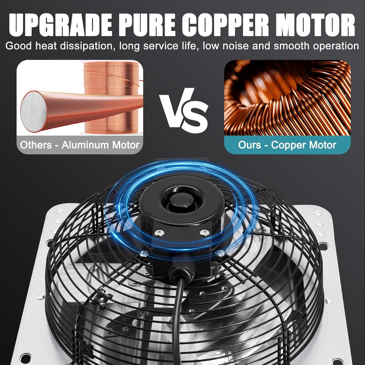 Criditpid 12 Inch Shutter Exhaust Fan, High Speed 970CFM, Wall Mounted Exhaust Fan with Speed Controller and Power Cord for Greenhouse, Garages, Shed, Barn, Basement, Shops, Chicken Coop Ventilation