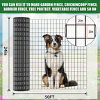 24 in x 50 ft Welded Wire Mesh Fence, 2 in × 3 in 15GA Black PVC Coated Garden Fencing Roll, Dog Barrier for Vegetable Yard, Poultry Netting,Heavy-Duty Border Fencing