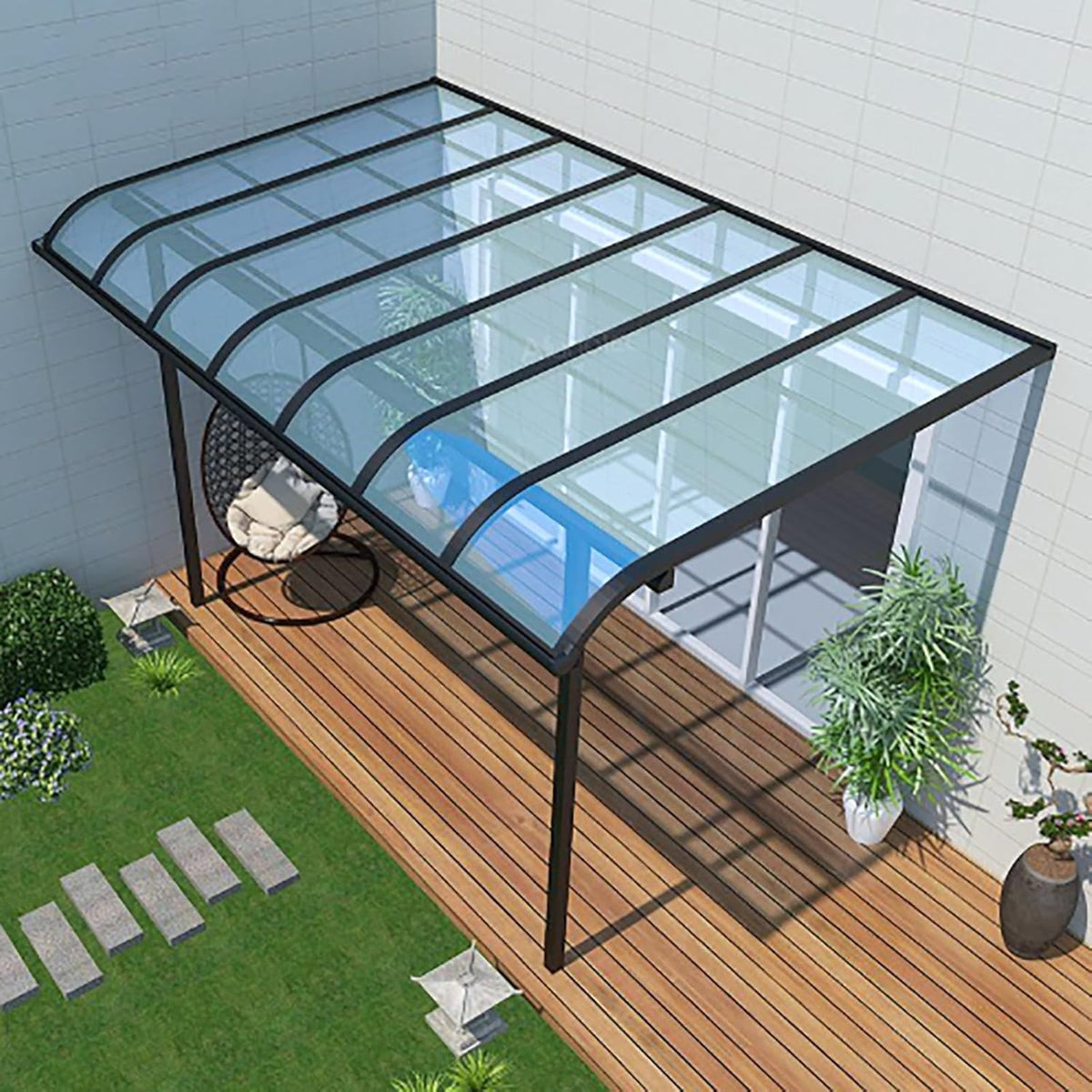 Daylighting Roof Panels Outdoor Sunshade Canopy Panels Greenhouse Panels Not Easy to Deform Easy to Assemble for Outdoor Shed Panels.(Transparent,2.62x3.3ft)